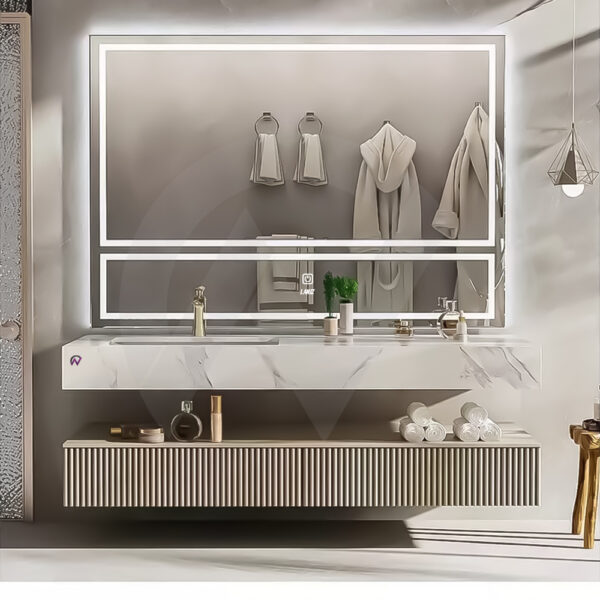 ایده‌های دکوراسیون سرویس بهداشتی با روشویی کابینتی در اصفهان