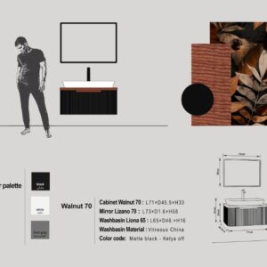 روشویی کابینتی بومرنگ مدل والنوت 70